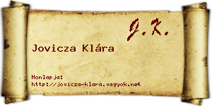 Jovicza Klára névjegykártya